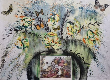 Litografia Dali - Currier and Ives Les Fleurs et Fruite