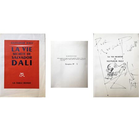 Libro Illustrato Dali - DALI LA VIE SECRÈTE DE SALVADOR DALI (1952) : le n°1 avec dessin original