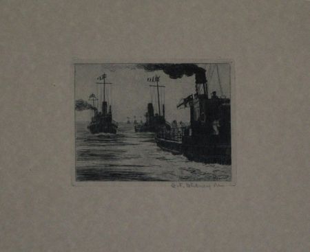 Incisione Hübner - Dampfschiffe / Steamboats