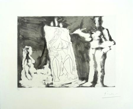 Acquatinta Picasso - Dans l'atelier