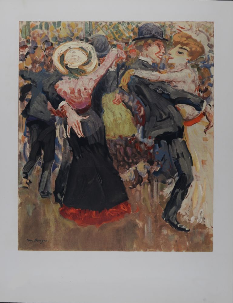 Litografia Van Dongen - Danse au Moulin de la Galette, 1972