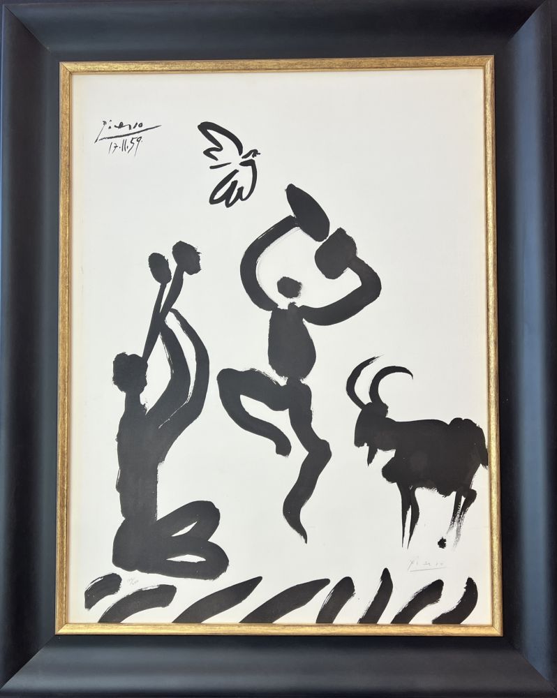 Litografia Picasso - Danseur et musicien