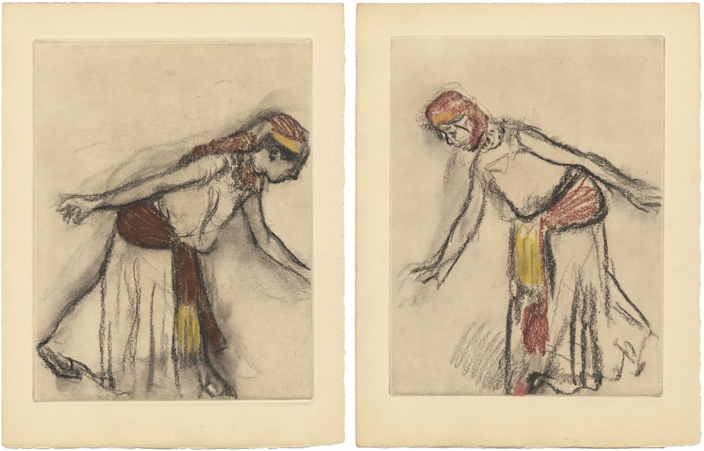 Acquaforte E Acquatinta Degas - Danseuse orientale : 2 études (vers 1890)