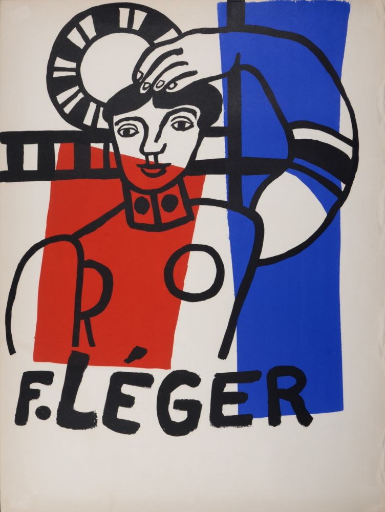 Litografia Leger - Danseuse tricolore au tambourin, 1955.