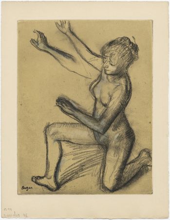Acquaforte E Acquatinta Degas - Danseuse : étude de nu et mouvements (vers 1896)