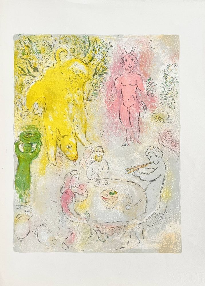 Litografia Chagall - Daphnes and Chloé, planche XXIII