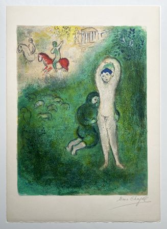 Litografia Chagall - DAPHNIS ET GNATHON. Lithographie originale signée (Daphnis & Chloé, 1961)