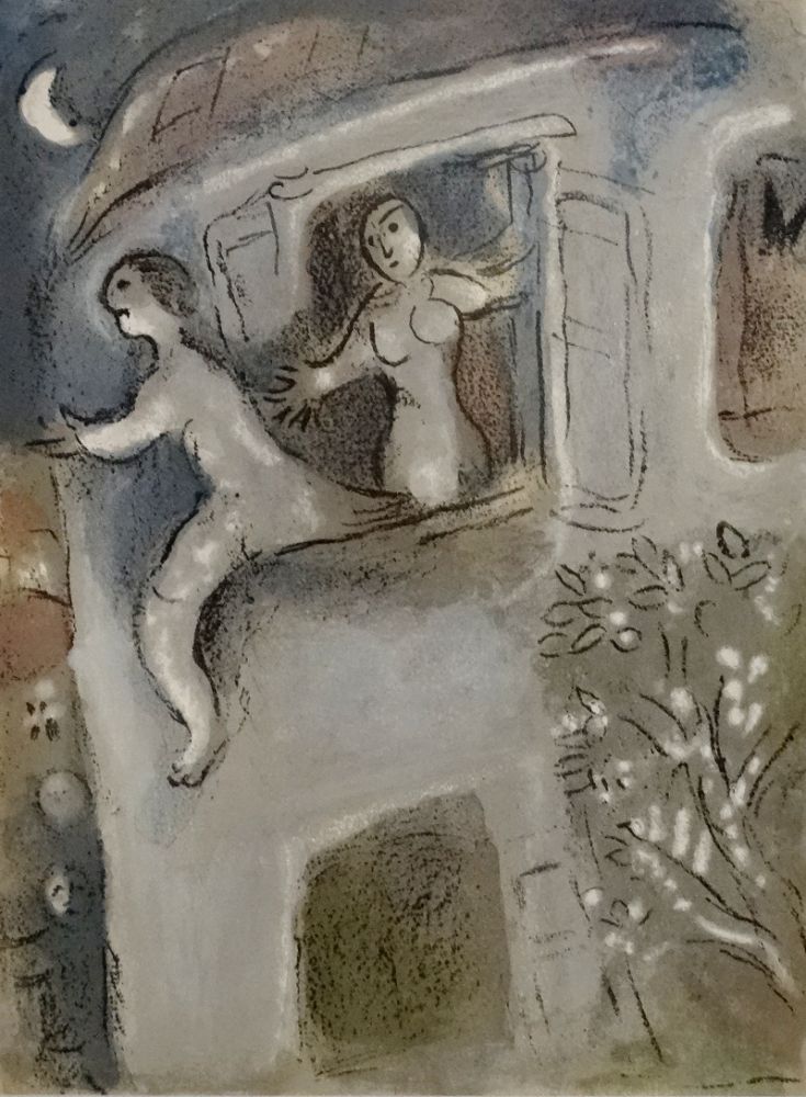 Litografia Chagall - David sauvé par Michaël