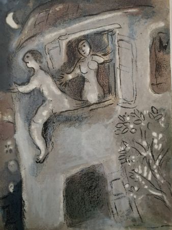 Litografia Chagall - David sauvé par Mikal