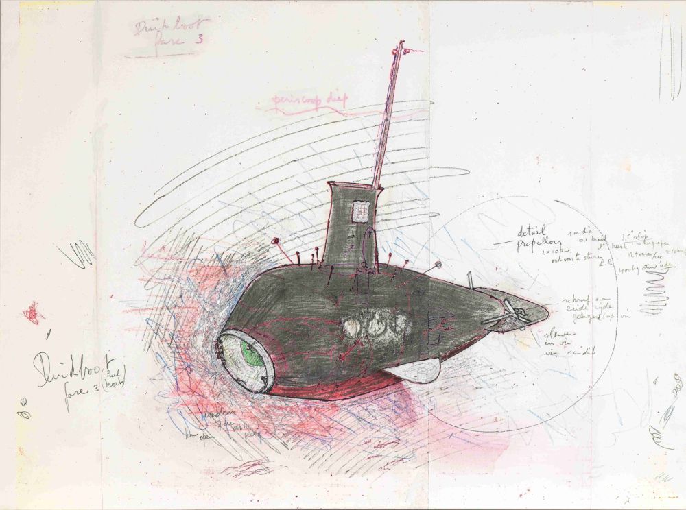 Serigrafia Panamarenko - De Duikboot : project Panamarenko faze III XL