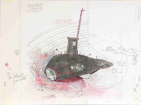 Serigrafia Panamarenko - De Duikboot : project Panamarenko faze III XL