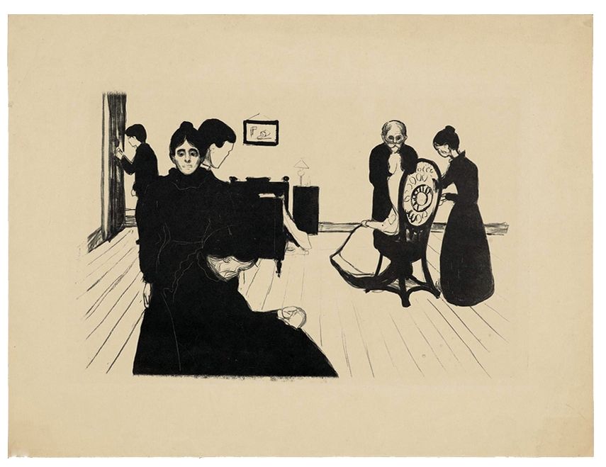 Litografia Munch - Death in the Sickroom