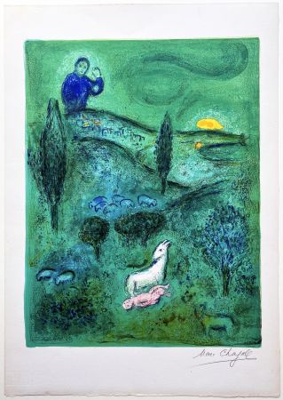Litografia Chagall - Découverte de Daphnis par Lamon (de la suite 