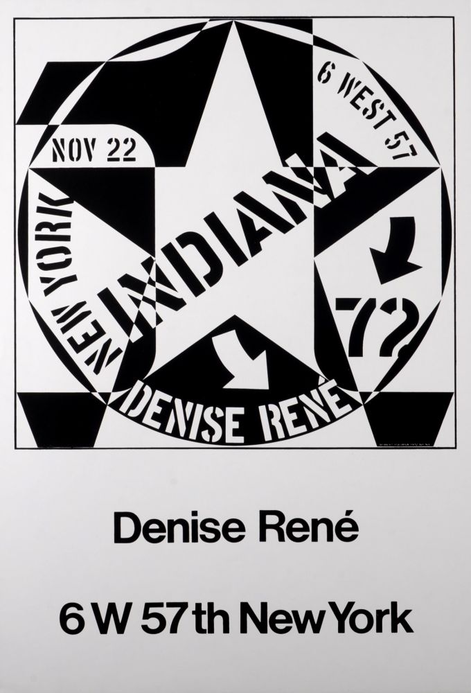 Litografia Indiana - Denise René - Hand-signed