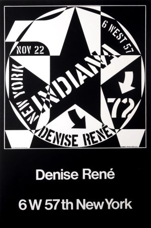 Litografia Indiana - Denise René - Hand-signed