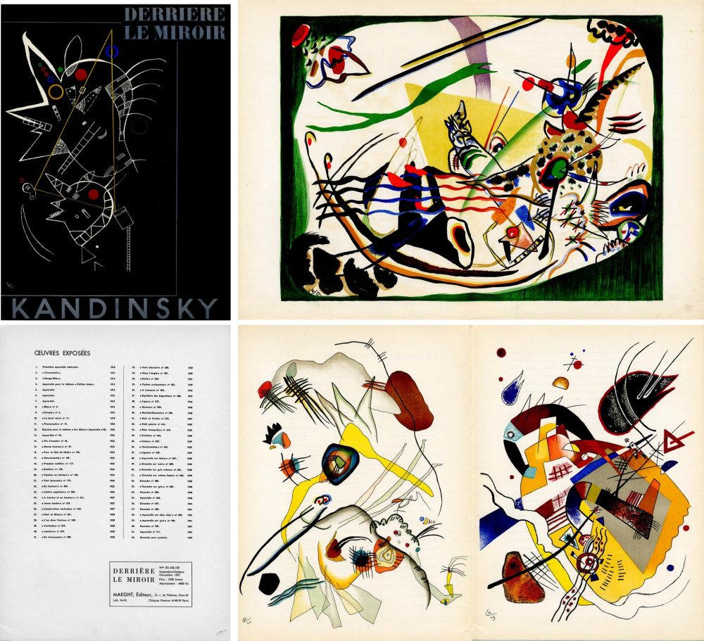 Libro Illustrato Kandinsky - DERRIÈRE LE MIROIR N°101-102-103. KANDINSKY. Sept-Oct-Nov. 1957. 6 lithographies en couleurs.