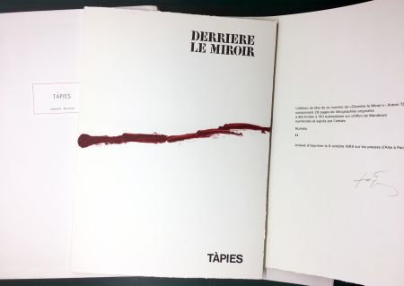 Libro Illustrato Tàpies - DERRIÈRE LE MIROIR n° 180 . TÀPIES . 1969. TIRAGE DE LUXE SIGNÉ.
