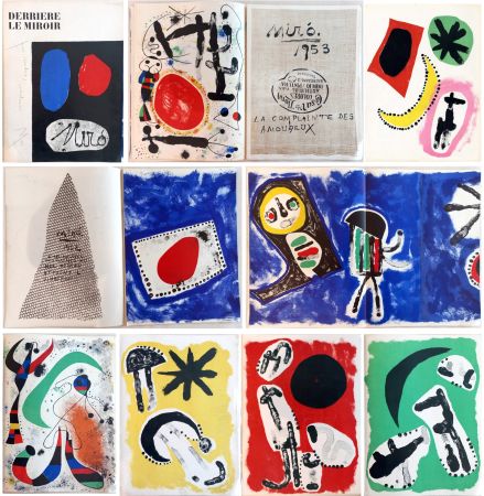 Libro Illustrato Miró - DERRIÈRE LE MIROIR N° 57-58-59. MIRÓ. Juin 1953. Exemplaire dédicacé et signé à l'encre par Miró.