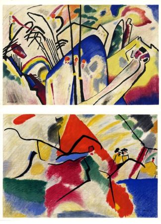 Libro Illustrato Kandinsky - DERRIÈRE LE MIROIR N° 77-78. KANDINSKY. Période dramatique 1910-1920. 2 lithographies en couleurs (Juillet 1955)
