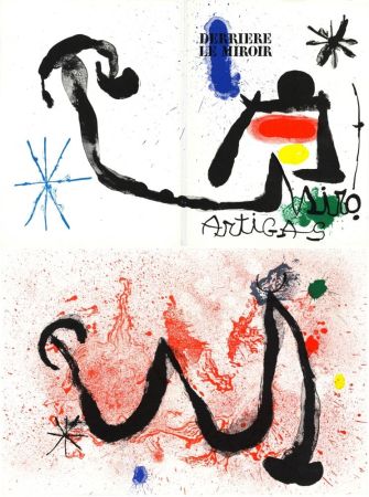 Libro Illustrato Miró - Derrière le Miroir n° 139-140. MIRÓ - ARTIGAS, Terres de grand feu. 6 LITHOGRAPHIES ORIGINALES (1963)