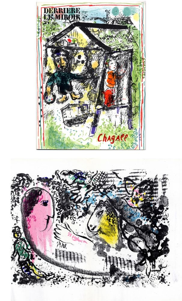 Libro Illustrato Chagall - Derrière Le Miroir n° 182 - CHAGALL. 1969. 2 LITHOGRAPHIES ORIGINALES EN COULEURS