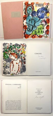Libro Illustrato Chagall - Derrière Le Miroir n° 198 - DE LUXE SIGNÉ PAR CHAGALL. 3 Lithographies originales (1972)