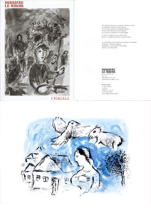 Libro Illustrato Chagall - Derrière le miroir N° 225. CHAGALL. 1 LITHOGRAPHIE ORIGINALE EN COULEUR (1977)
