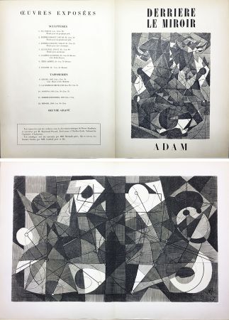 Incisione Adam - Derrière le Miroir n° 24. ADAM .1949. Gravure originale.