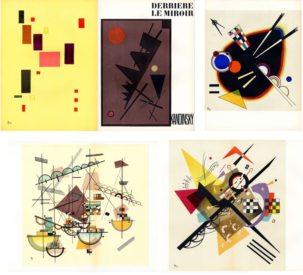 Libro Illustrato Kandinsky - Derrière le Miroir n° 60-61. KANDINSKY. Avec 5 lithographies en couleurs (1953).