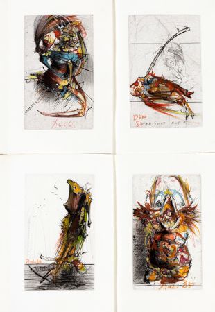 Libro Illustrato Dado - DES HIRONDELLES et de quelques oiseaux... Ex de tête, avec 4 gouaches originales.