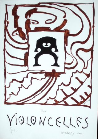 Litografia Alechinsky - Des Violoncelles 