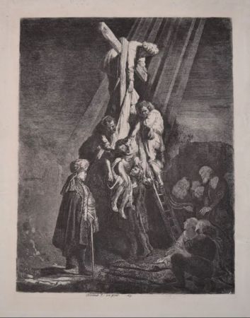 Incisione Rembrandt - Descending From The Cross