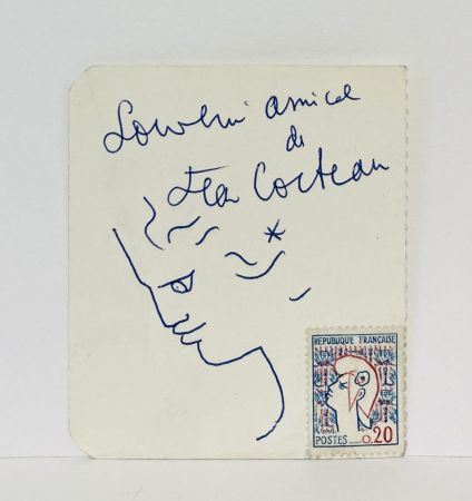 Non Tecnico Cocteau - Dessin au stylo bille. circa 1961. 