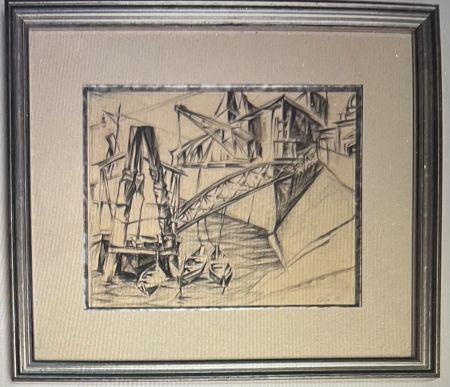 Non Tecnico Oelze -  Dessin Le Port 1920 - BAUHAUS Surréalisme
