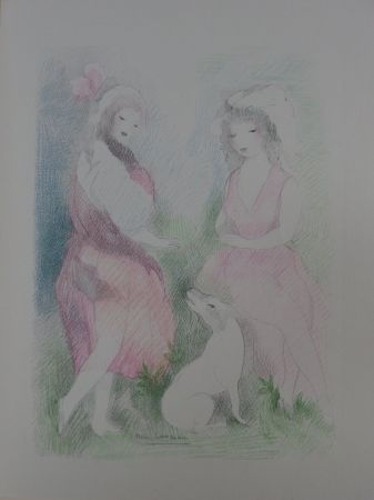 Litografia Laurencin - Deux amies avec un chien