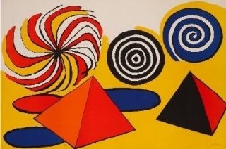 Litografia Calder - Deux pyramides trois arcs de cercle