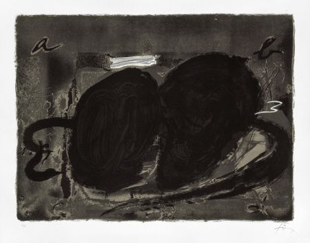 Litografia Tàpies - Deux trous 