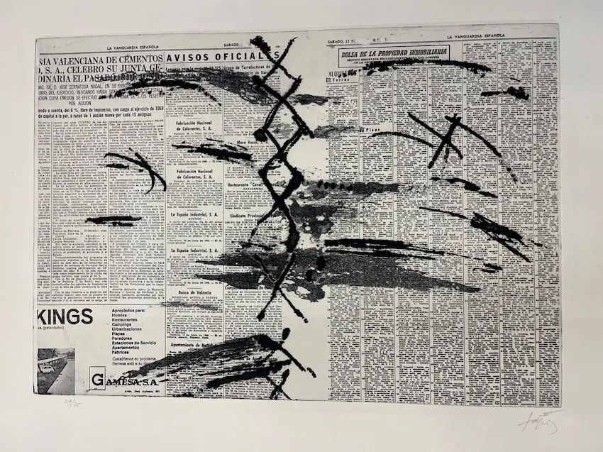 Acquaforte Tàpies - Diario en papel