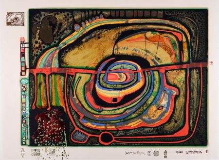 Litografia Hundertwasser - Die fünfte Augenwaage, Plate 1, 1970-72