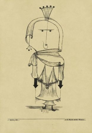 Litografia Klee - Die Hexe mit dem Kamm / The Witch with the Comb