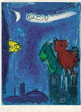 Litografia Chagall - Die Scheusale von Notre-Dame