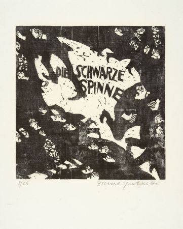 Incisione Su Legno Gentinetta - Die schwarze Spinne. 