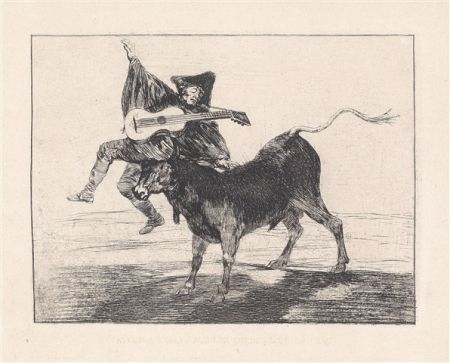 Acquaforte E Acquatinta Goya - Dios se lo pague a usted (Aveugle enlevé sur les cornes d'un taureau)