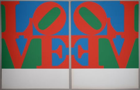 Serigrafia Indiana - Diptych, from LOVE Wall (LOVE Frieze), 1967 - Hand-signed