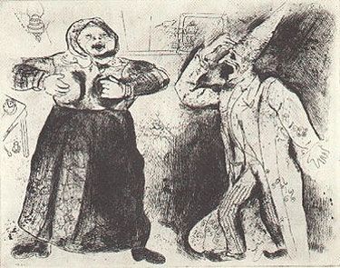 Acquaforte Chagall - DISPUTE DE PLIOCHKINE ET DE MAVRA