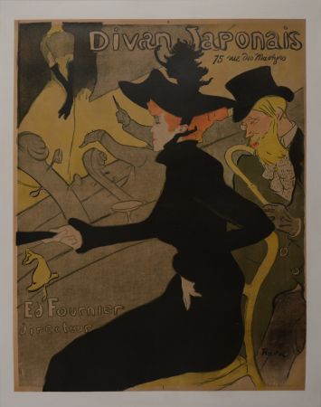 Litografia Toulouse-Lautrec - Divan Japonais, 1893 - Large original lithograph poster