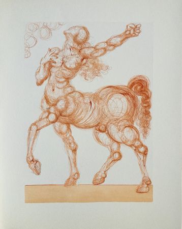Incisione Su Legno Dali - Divine Comédie, Enfer 25, Le centaure