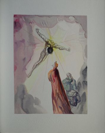Incisione Su Legno Dali - Divine Comédie, Paradis 14, Apparition du Christ