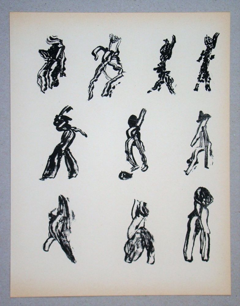 Litografia Michaux - Dix Figures