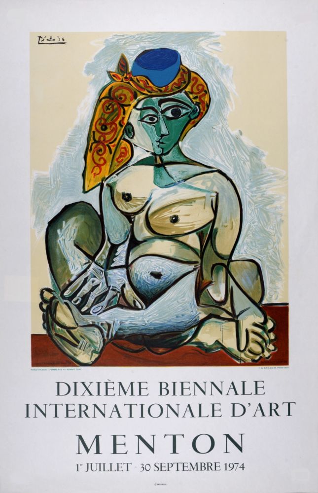 Litografia Picasso (After) - Dixième Biennale Internationale d'Art, Menton, 1974